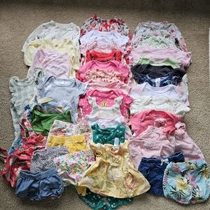 38pc baby girl clothing 3 6 month shorts footie onesie tops dress romper